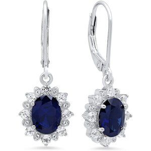 925 Sterling Silver Sunburst Oval Earrings